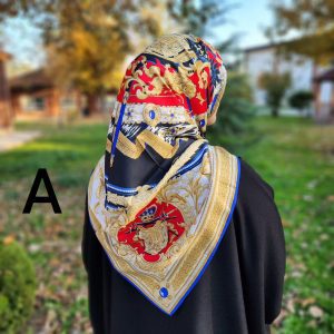 روسری ابریشم قواره ۱۱۰ نجم بانو