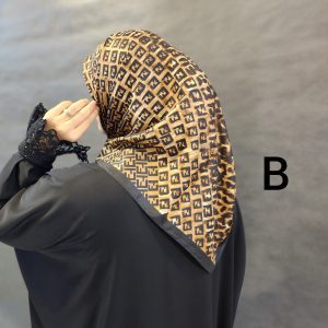 روسری مجلسی کوتاه ابریشم تویل نجم بانو