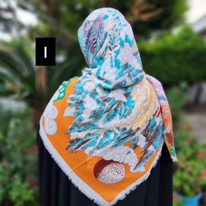 روسری نخی تابستونی طرح دار نجم بانو