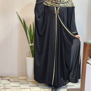 عبا کرپ حریر دو لایه جلو بسته نجم بانو