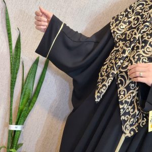 عبا کرپ حریر دو لایه جلو بسته نجم بانو