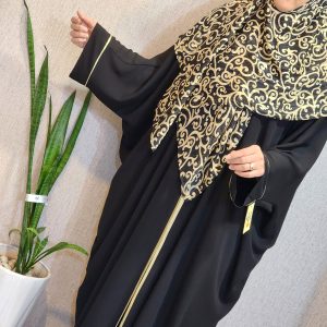 عبا کرپ حریر دو لایه جلو بسته نجم بانو