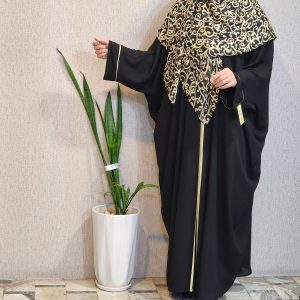 عبا کرپ حریر دو لایه جلو بسته نجم بانو